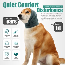 UUREED Dog Calming Hoodie, Hematoma Ear Wrap, Quiet Head Cover Sleeves Ear Covers for Bath, Thunderstorms