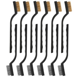 Yenblow 12 Pack Throttle Body Carb Cleaning Brushes, Carburetor Cleanr Torch Nozzle Dirt Kit, Polishing Brush for ATV Welder Carb Chainsaw Orifices (Nylon, Brass, Stainless Steel)