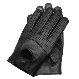 Riparo Motorsports Men's Leather Driving Gloves (Large, Black)
