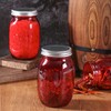 Amzcku 32oz Red Mason Jars with Lids, 6 Pack Wide