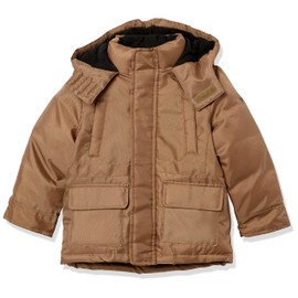 Vertical '9 Boys' Big Parka Jacket, Dark Khaki, 3T
