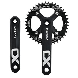 SURIEEN 40T Mountain Bike 170mm Square Crankset, Single Speed Crankset, 104 BCD Bike Crank Arm Set for Mountain Bike, Road bike, Folding bike, MTB, BMX