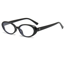 NIDOVIX Oval Frame Clear Lens Glasses for Women Men Classic Vintage Retro Oval Non Prescription Eyeglasses (Black/Anti-blue Lens)