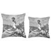David And Goliath Dore Throw Pillow, 16x16, Multicolor