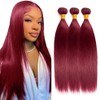 28 30 32 inch Burgundy Human Hair Bundles 99J Straight