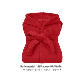 Emily´s Check 1522.2202 Children's Bathrobe Cuddly Fleece for Boys and Girls, bordeaux