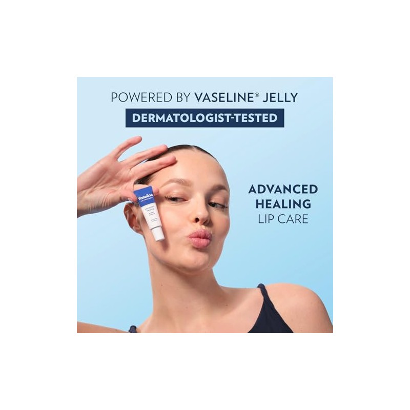 Vaseline Lip Therapy Advanced Petroleum Jelly, Skin Protectant, Travel Size