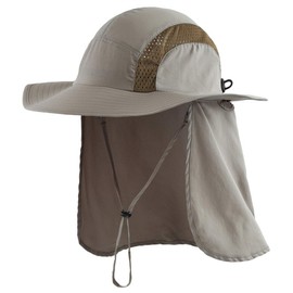 Connectile Men's Summer UPF 50+ Safari Hat, Mesh, Wide Brim, Sun Hat, UV Protection, Farming Work Hat, armygre