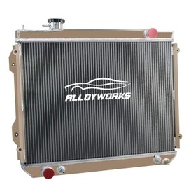 ALLOYWORKS Toyota Tacoma Radiator, All Aluminum Radiator For 1995-2004 Toyota Tacoma 2.4L 2.7L 3.4L L4 V6