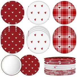60 Pcs Heart Compact Mirrors Gifts Bulk Mini Small Round Circle Portable Pocket Purse Red Love Heart Mirrors for Makeup Travel Women Friends Adults Office Coworkers Employees Team Staff