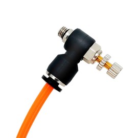 Beduan Pneumatic Push to Connect Air Flow Control Valve, 6mm Tube OD x M5 Male Thread, Elbow 90 Degree Switch Valve Adapter Fitting