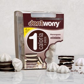 Don't Worry Meringue Cookies Keto Friendly | Cookies and Cream | 2 Pack | Only 1 Calorie per piece! | Healthy Candy, Gluten Free Snacks, Low Carb, Low Sugar, Low Calories