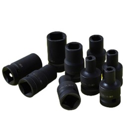 Tap Socket Set, 9 Pieces Tap Sockets Cr Molybdenum Steel 1/2 Inch Drive Square Socket Set for Electric Pneumatic Hand Wrench M6 M8 M10 M12 M14 M18 M20 M22 M24