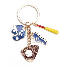 MUCOOS Baseball Keychain with Cute and Exquisite Pendants Such as Helmet, Baseball Glove, Bat, Gift for Baseball Sports Enthusiasts, Keyring Gift for Friends, Gym Bag Decoration, Fashionable Style