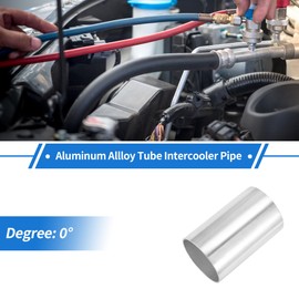 TUCKBOLD 64mm/2.5"OD Straight 6061 Aluminum Alloy Tube Intercooler Surface Polishing Air Intake Connection Hose Double Flat Head 100mm 3.9"(L) 1mm 0.04"(T)