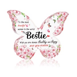 Bestie Gifts for Women Best Friend Friendship Gifts for Women Birthday Gifts for Women Friendship BFF Sister Gifts Christmas Thanksgiving Gifts for Friends Female Acrylic Home Office Desk Decor