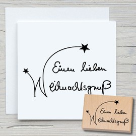 Newstamps Stamp "Ein Lieben Weihnachtsgruß" Motif Stamp Made of Wood and Rubber for Cards and Gifts, Wooden Stamp for Christmas, Christmas Card, Scrapbook, Textile Stamp, Decoration, Friends