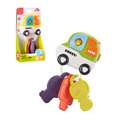 Musikalischer Schlüsselanhänger für Babys, mit Beißringen, sensorisches Spielzeug mit Geräuschen, Farben und Texturen, stimuliert die Sinne und lindert Zahnfleisch, geeignet ab 6 Monaten, BPA-frei