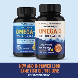 Omega-3 Fish Oil Supplement 3600 mg | EPA & DHA | Best Source of Omega 3 | Ultimate Brain, Heart, and Joint Support for Men & Women | Non GMO Burpless Lemon Softgel Capsules 2000mg Plus (120 Pills)