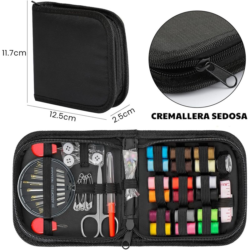 72 Piezas Kit de Costura, Costurero Portátil con Accesorios Completos,