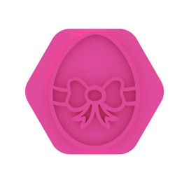 LissieLou Mini Easter Egg with Bow Cookie Stamp Easter Icing Fondant Embosser - Light Pink