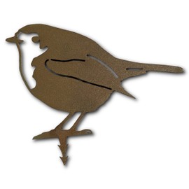 ARTTEC Design Robin / Bird Made of Patina for Sticking - High-Quality Metal Garden Decoration - Rust Decoration for Garden, Balcony and Patio - Metal Garden Stake - Made in Germany