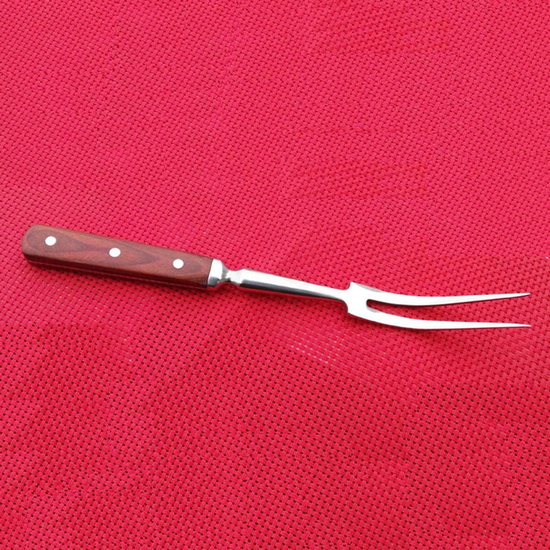 Barbecue Fork with Wooden Handle Stainless Steel Multifunction Nonstick Barbecue
