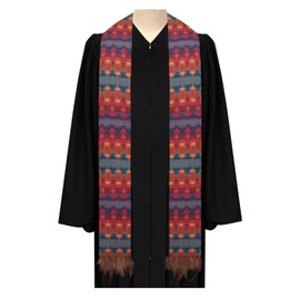 Endea Graduation Native American Stole With Feather-Tipped Fringes - Unisex - 90" Multicolor