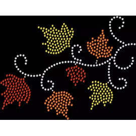 Rhinestone Bling Sparkle Iron On Transfer DIY Thanksgiving Fall Leaves