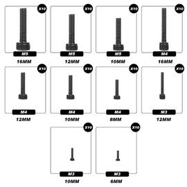 Metric Screw Assortment M3 M4 M5 Metric Bolt Kit Metric Bolt Assortment Hex Socket Screws Socket Head Cap Screws for 3D Printing DIY Household appliances 100PCS