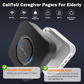 CallToU Wireless Caregiver Pager Call Bell Call System Alert Button for Seniors Call Button for Elderly/Patients 2 Plugin Receiver 3 Waterproof Transmitter