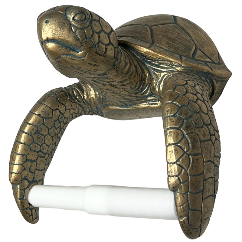 Sea Turtle Wall Mount Toilet Paper Roll Holder Rustic Nautical