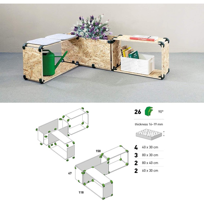 Playwood Connector, 90 Degree, 4 Pack