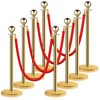 Stainless Steel Stanchion Post Queue 5 ft Red Velvet Rope