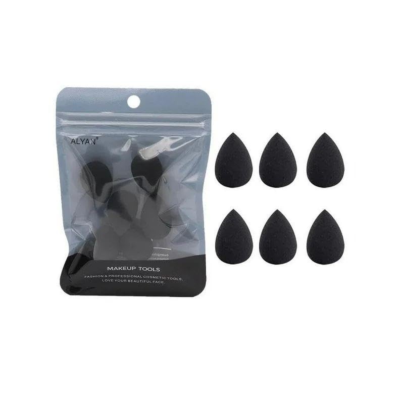 6Pcs Black Mini Makeup Sponge, Small Beauty Sponge Blender Set