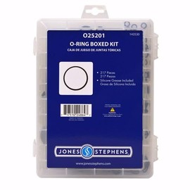 Jones Stephens O-Ring Kit, 217 Piece Assorted Faucet Repair Set with Storage Case (20)