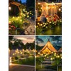 2 Pack Solar Garden Lights Outdoor,16 LED Solar Dandelion Bee