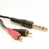 kenable 6.35mm Stereo Jack Plug to Aux RCA Phono Plugs