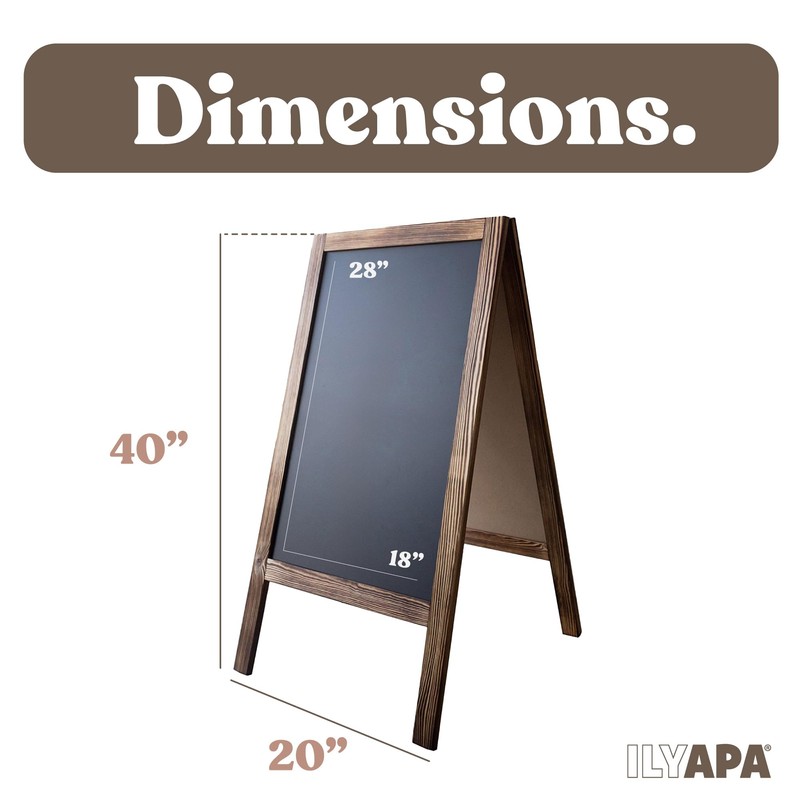 Ilyapa Wooden Sandwich Board Signs Outdoor A Frame Chalkboard Sign