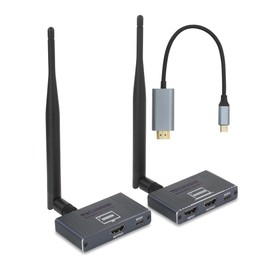 Wireless HDMI Transmitter and Receiver 655ft/200m 4K Decode 1080P/60HZ - 2.4G/5G Plug & Play Portable HDMI Wireless for Streaming Video and Audio to Monitor from Laptop/TV Box