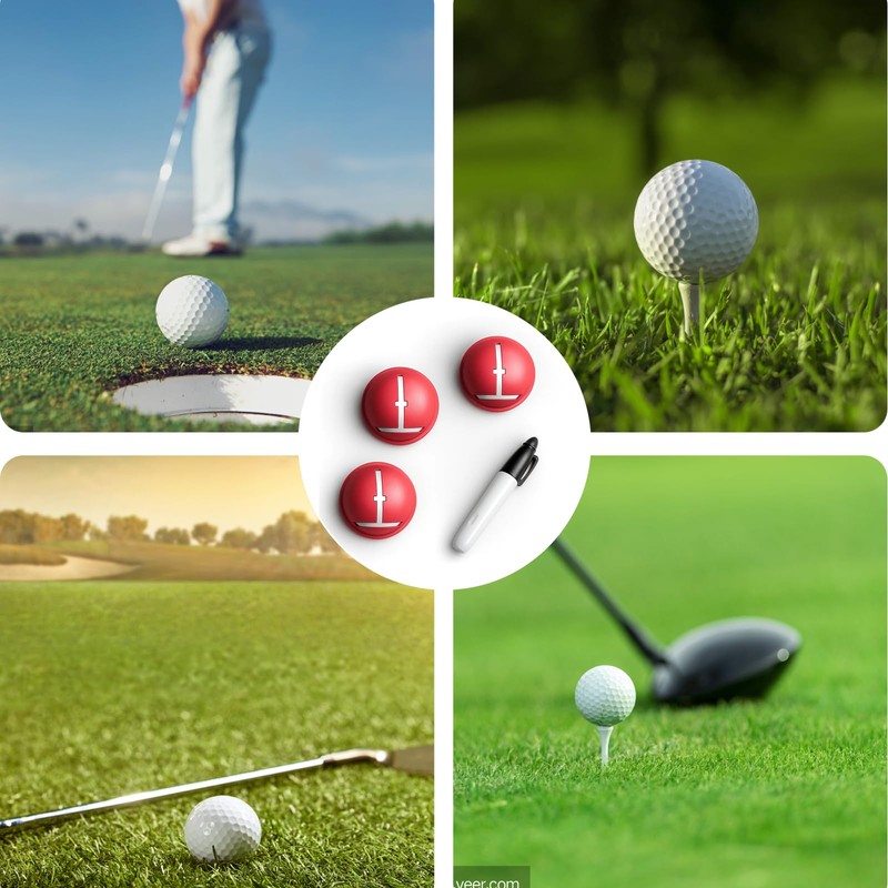 CZFSWT 4PCS Impact Ball Liner Set, Golf Ball Line Marker