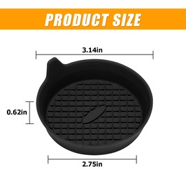 Bittwee 4PCS Car Cup Coasters, Automotive Waterproof Non-Slip Sift-Proof Silicone Insert Spill Holder Insulation Drink Mat Mesh Organizer, Vehicle Interior Decor Accessories Universal Fit (Black)