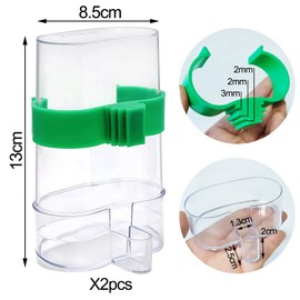2 Pcs Automatic Bird Water Dispenser, Parrot Bird Water Feeder, Bottles Bird Drinker Seed Food Container, Parakeet Cage Accessories for Parakeet Budgies Cockatiel Lovebird Small Birds Canary Finch