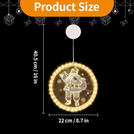 23GUANYI Hanging Christmas Lights Window for Indoor and Outdoor Christmas Lighting (Santa Claus)