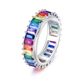 POPLYKE Sterling Silver Anxiety Spinner Rings Gemstone Rotating Mood Rings for Women Stress Relief Gift