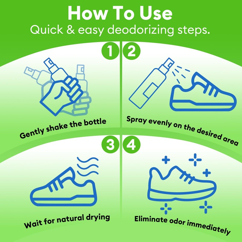 PIXIEWINK Foot & Shoe Deodorizer Spray, 5 fl.oz Instant Odor