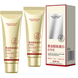 2pcs Golden Collagen Anti-Wrinkle Cream, Gold Collagen Firming Cream,Long-Lasting Deep Face Moisturiser,Day & Night Anti Aging Face Cream,Skin Tightening Cream for Face,50g*2