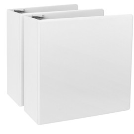 CIXILDTS 3-Inch 3 Ring Binder, Standard 3" Slant-D Ring Binder Fit Letter Size Paper, Presentation View Binders, White, 2-Pack