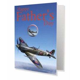 AK Giftshop Spitfire Fathers Day Card With Badge