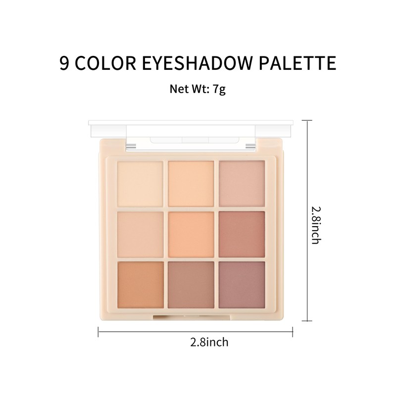 Erinde Matte Eyeshadow Palette - 9 Nude Tones, Long-Lasting Waterproof